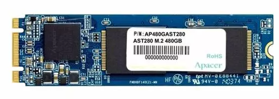 Apacer SSD AST280 480Gb SATA M.2 2280, R520/W495 Mb/s, 3D TLC, MTBF 1,5M, 280TBW, Retail, 3 years (AP480GAST280-1)