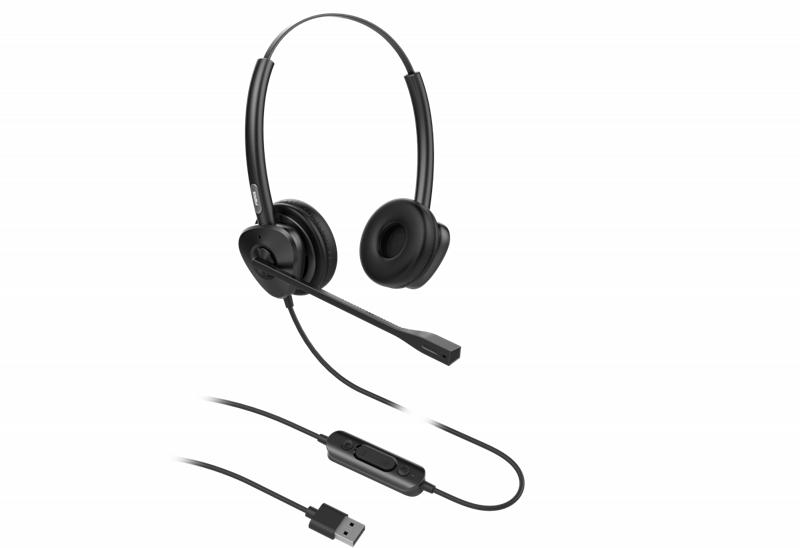 Fanvil HT302-U Fanvil, USB Headset, Leather cushions, 260° bendable boom arm, Dual Color LED Indicator, Supports ENC technology Noise Cancellation, USB Headset, Dual Headset