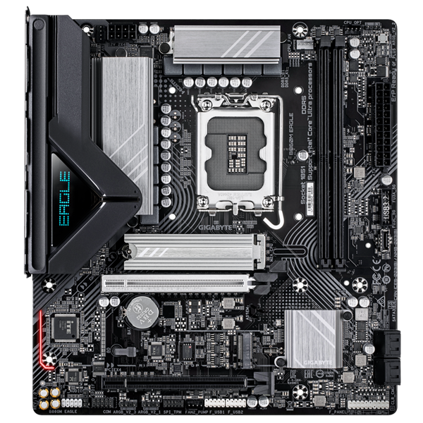 GIGABYTE B860M EAGLE, LGA1851, B860, 2*DDR5, 4*SATA, 2*M.2, 2*USB 3.2, 3*USB 2.0, 2*PCIx16, HDMI+DP, mATX