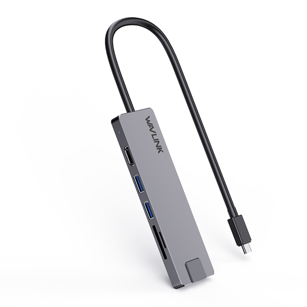 Docking Station WAVLINK USB-C  Travel Mini/100W PowerDelivery/ 1xUSB3.0/1xUSB2.0/1xHDMI 4K 60HZ/1xGigabit LAN/SD/Micro SD Card Reader