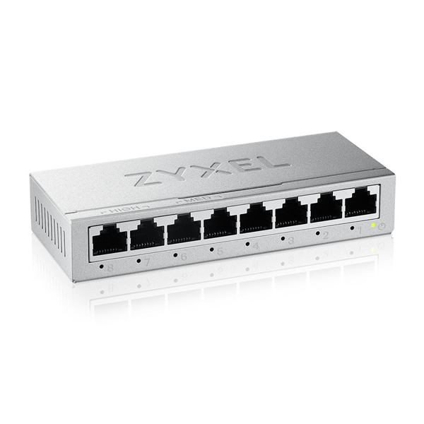 Zyxel GS-108B v5, 8 портов 1000 Мбит/с, настольный, металлический корпус